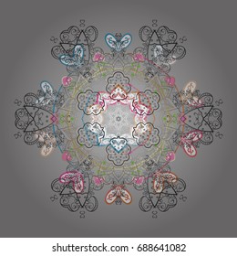 Snowflakes. Background. Christmas cute background with snowflakes abstract background. Holiday design for Christmas and New Year fashion prints. Vector illustration.