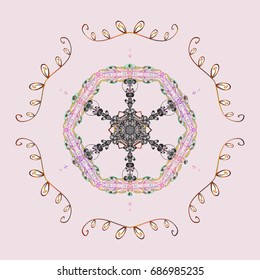 Snowflakes. Background. Christmas pattern with snowflakes abstract background. Holiday design for Christmas and New Year fashion prints. Vector illustration.