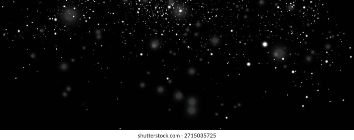 Snowflakes background. Falling white light effect snow flakes vector snowfall illustration element