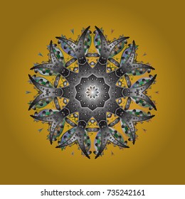 Snowflakes background. Flat design with abstract snowflakes isolated on background. Vector illustration. Snowflake ornamental pattern. Snowflakes pattern.
