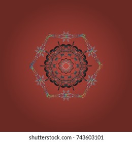 Snowflakes background. Flat design with abstract snowflakes isolated on background. Vector illustration. Snowflake ornamental pattern. Snowflakes pattern.