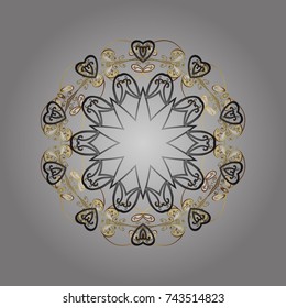Snowflakes background. Flat design of snowflakes isolated on colorful background. Vector illustration. Snowflake ornamental pattern. Snowflakes pattern.