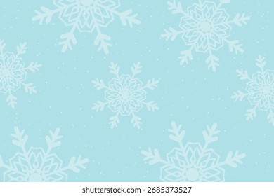 Snowflakes background flat vector illustration. Vector illustration