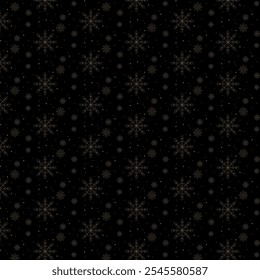 Snowflakes background. Golden snowflakes background. Vector illustration. Holidays greeting, postcard.