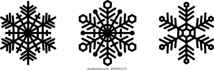 Snowflakes background isolated vector, snowflakes group with stars banner, Christmas border decoration. Happy New Year 2026 Wave lines and snowflakes. Snowflake snow freeze winter thin line icon 