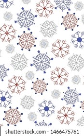 
Snowflakes background on white. Wallpaper. Pattern