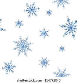 Snowflakes background pattern, Vector