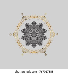 Snowflakes background. Snowflakes pattern. Vector illustration. Flat design with abstract snowflakes isolated on background. Snowflake ornamental pattern.