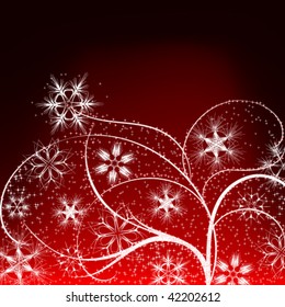 snowflakes background. Red abstract background.
