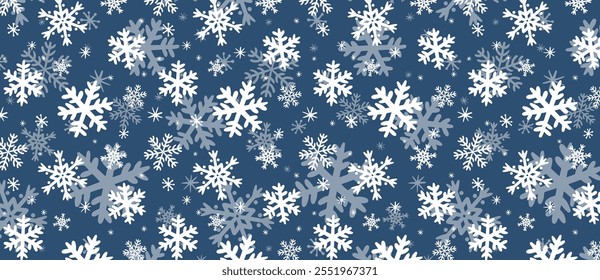 snowflakes background seamless pattern, Christmas background decoration, template, vector