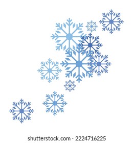 Snowflakes background snowfall vector flat design template