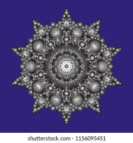 Snowflakes background. Snowflake ornamental pattern. Vector illustration. Snowflakes pattern. Flat design with abstract snowflakes isolated on background.