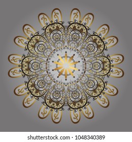 Snowflakes background. Vector illustration. Flat design with abstract snowflakes isolated on background. Snowflakes pattern. Snowflake ornamental pattern.