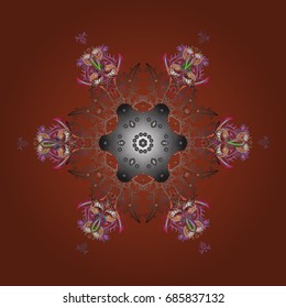 Snowflakes background. Vector illustration. Snowflake ornamental pattern. Flat design of snowflakes isolated on colorful background. Snowflakes pattern.