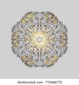 Snowflakes background. Vector illustration. Snowflake ornamental pattern. Flat design of snowflakes isolated on colorful background. Snowflakes pattern.
