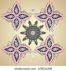 Snowflakes background. Winter card Merry Christmas, New Year and Happy Holiday vector illustration. Christmas card with snowflakes on colorful background.