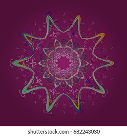 Snowflakes background. Winter card Merry Christmas, New Year and Happy Holiday vector illustration. Christmas card with snowflakes on colorful background.