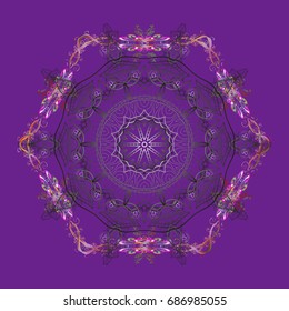 Snowflakes background. Winter card Merry Christmas, New Year and Happy Holiday vector illustration. Christmas card with snowflakes on colorful background.