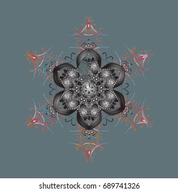 Snowflakes background. Winter card Merry Christmas, New Year and Happy Holiday vector illustration. Christmas card with snowflakes on colorful background.