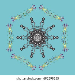 Snowflakes background. Winter card Merry Christmas, New Year and Happy Holiday vector illustration. Christmas card with snowflakes on colorful background.