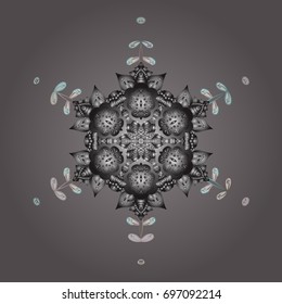 Snowflakes background. Winter card Merry Christmas, New Year and Happy Holiday vector illustration. Christmas card with snowflakes on colorful background.