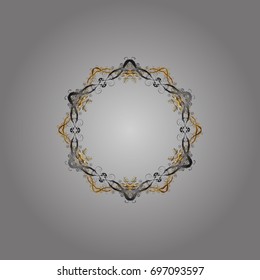 Snowflakes background. Winter card Merry Christmas, New Year and Happy Holiday vector illustration. Christmas card with snowflakes on gray background.