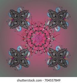 Snowflakes background. Winter card Merry Christmas, New Year and Happy Holiday vector illustration. Christmas card with snowflakes on colored background.