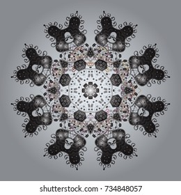 Snowflakes background. Winter card Merry Christmas, New Year and Happy Holiday vector illustration. Christmas card with neutral, gray and white snowflakes on neutral, gray and white colors.