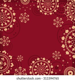 Snowflakes   background.Cropped with Clipping Mask. Canceling Clipping Mask ( in Ai: Object - Clipping Mask - Cancel ) you can easily change the position of elements.