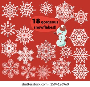 Snowflakes, beautiful, cute, vector for design