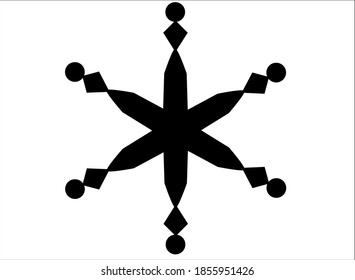 Snowflakes - black vector silhouette for logo or pictogram. Snowflake - silhouette for identity or sign.