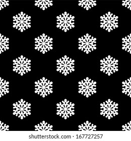 Snowflakes black and white seamless pattern (vector version)