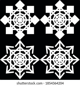 Snowflakes black and white winter background 