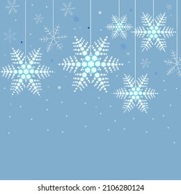 Schneeflocken auf blauem Hintergrund. Nahtlose Stoffdesign-Muster. Schönes neues Jahr, Winter, Kinder Stoffdesign Muster