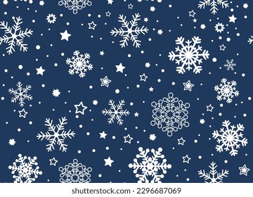 snowflakes blue white vector print illustration
