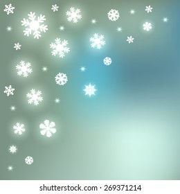 Snowflakes bokeh background 