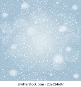 Snowflakes bokeh background.  Vector EPS10.