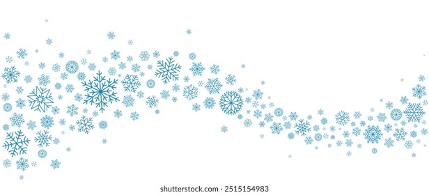 Snowflakes border. Winter vector illustration