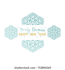 Snowflakes border for Your design. Beautifil snowflakes background