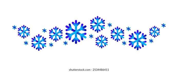 Snowflakes bundle. Blue snowflakes border