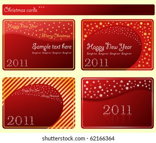 Snowflakes cards 2011 christmas labels set. Vector illustration