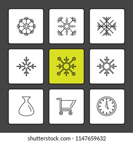 snowflakes  christmas  25 dec  winters  eps icons set vector 