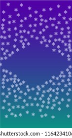 Snowflakes Christmas Background. Element of Design with Snow for a Postcard, Invitation Card, Banner, Flyer.  Vector Falling Snowflakes on a Blue Background
