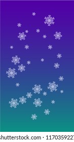 Snowflakes Christmas Background. Element of Design with Snow for a Postcard, Invitation Card, Banner, Flyer.  Vector Falling Snowflakes on a Blue Background
