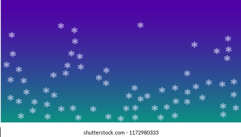 Snowflakes Christmas Background. Element of Design with Snow for a Postcard, Invitation Card, Banner, Flyer.  Vector Falling Snowflakes on a Blue Background
