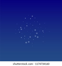 Snowflakes Christmas Background. Element of Design with Snow for a Postcard, Invitation Card, Banner, Flyer.  Vector Falling Snowflakes on a Blue Background


