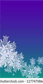Snowflakes Christmas Background. Element of Design with Snow for a Postcard, Invitation Card, Banner, Flyer.  Vector Falling Snowflakes on a Blue Background
