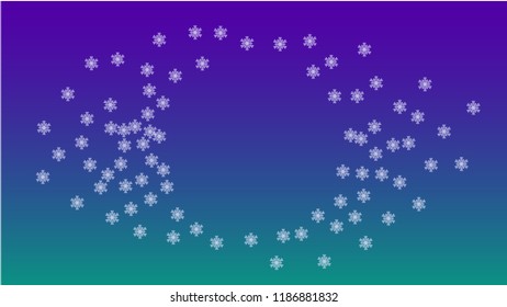 Snowflakes Christmas Background. Element of Design with Snow for a Postcard, Invitation Card, Banner, Flyer.  Vector Falling Snowflakes on a Blue Background
