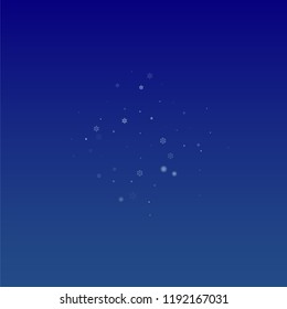 Snowflakes Christmas Background. Element of Design with Snow for a Postcard, Invitation Card, Banner, Flyer.  Vector Falling Snowflakes on a Blue Background


