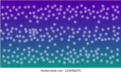 Snowflakes Christmas Background. Element of Design with Snow for a Postcard, Invitation Card, Banner, Flyer.  Vector Falling Snowflakes on a Blue Background
